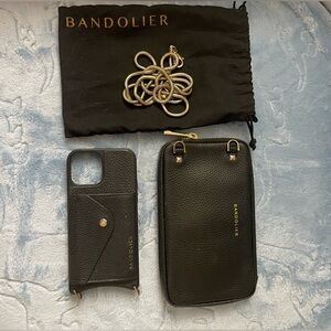 Black Bandolier Phone Case and Wallet Set